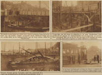 870822 Collage van 4 foto's betreffende de verbreding van de Catharijnebrug, de werkzaamheden bij de Smakkelaarsbrug en ...
